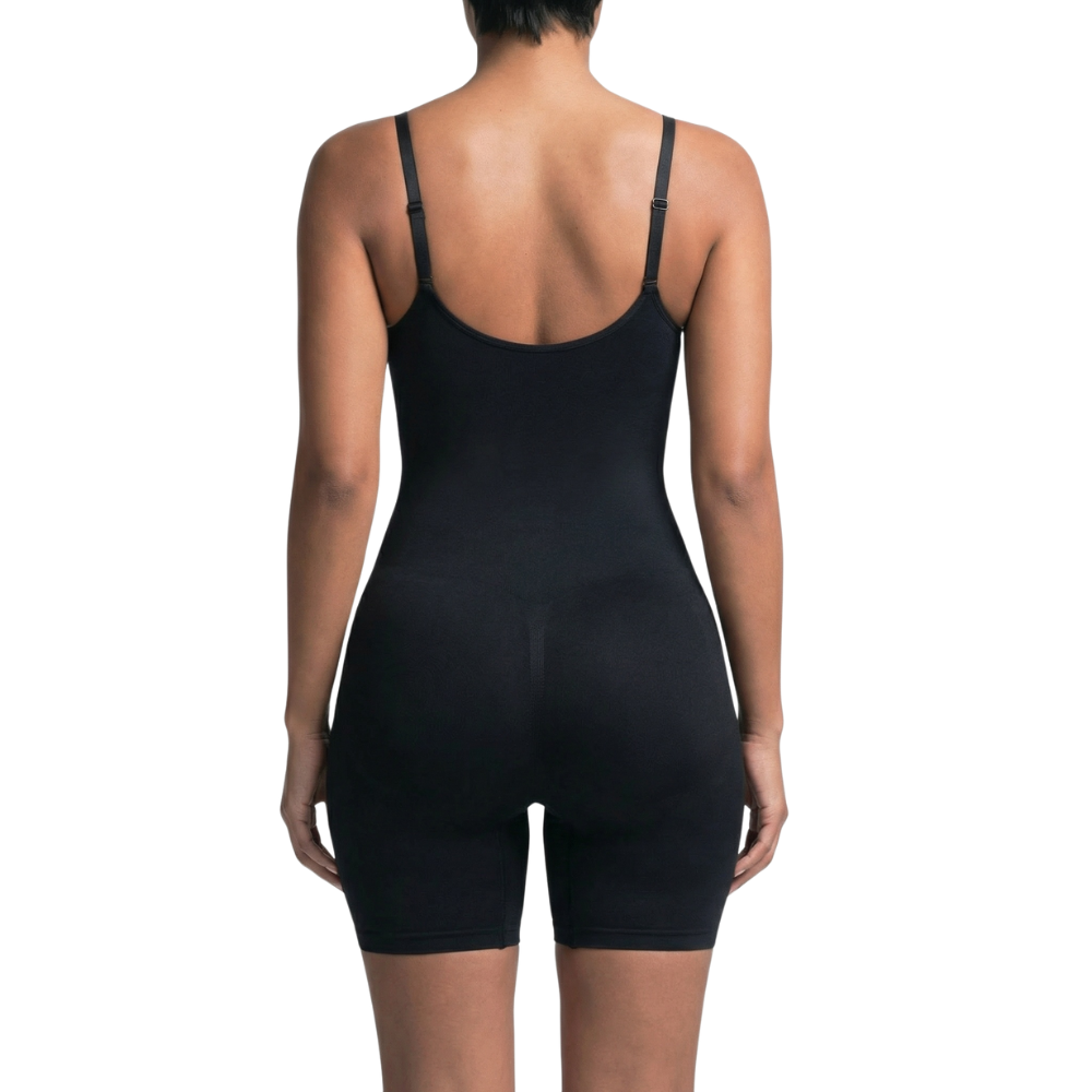 Body sculptant mi-cuisse dos nu noir pour robe moulante