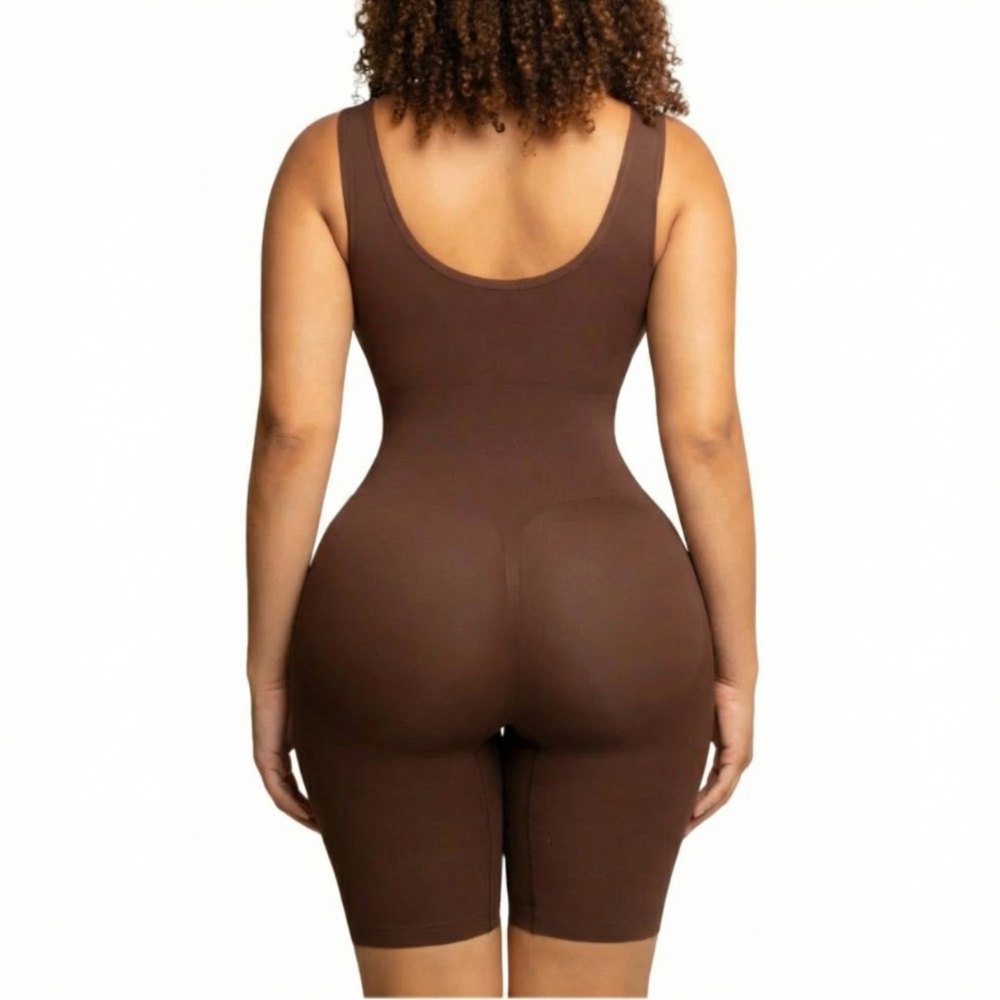 Body galbant confort marron avec larges bretelles pour un maintien oconfortable