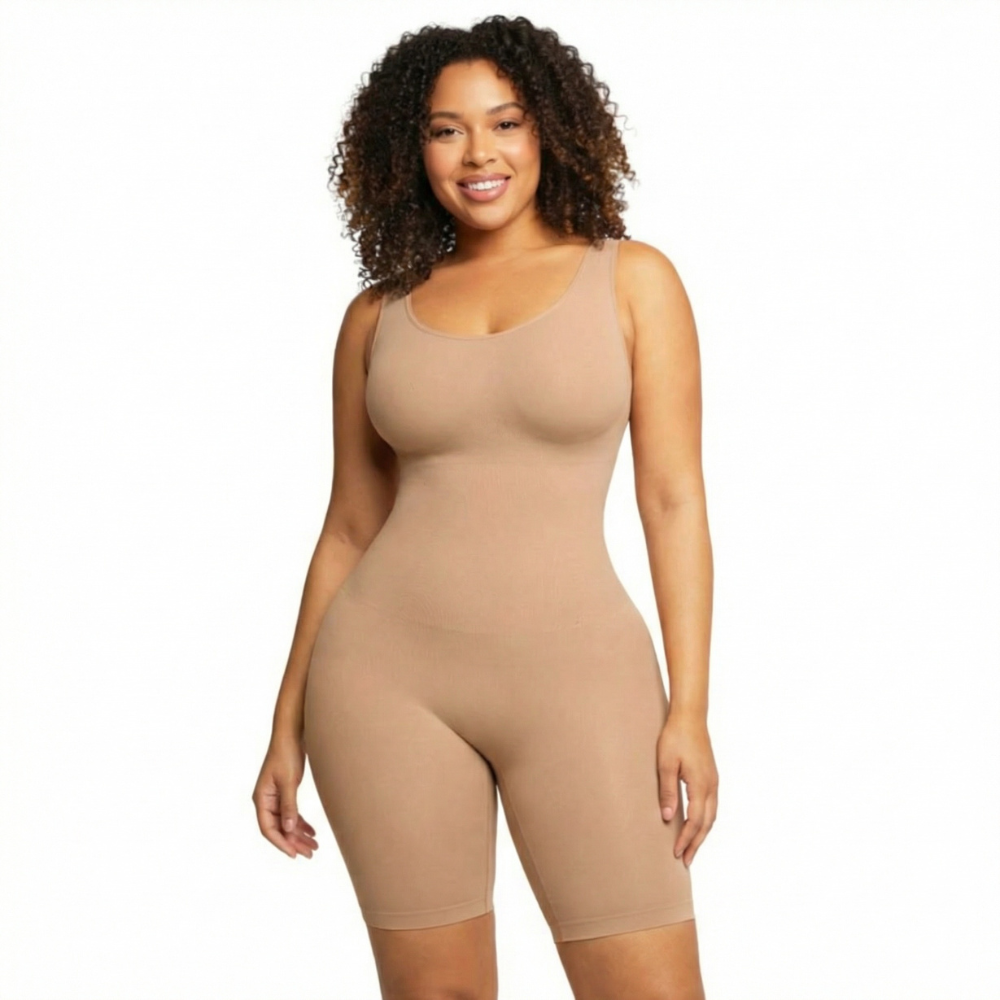 Body sculptant mi-cuisse confort beige sans couture