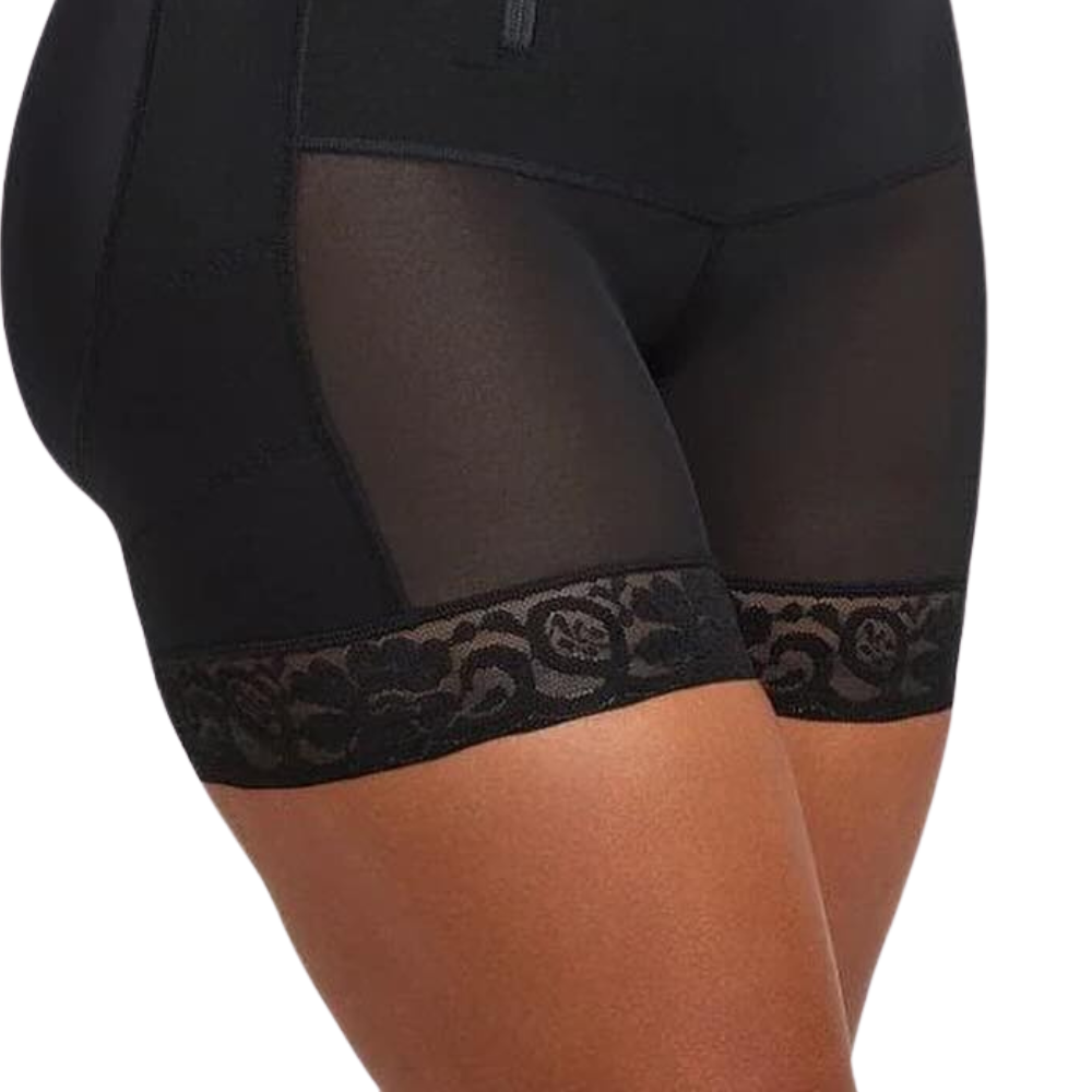 body sculptant noir, coupe anti‑frottement