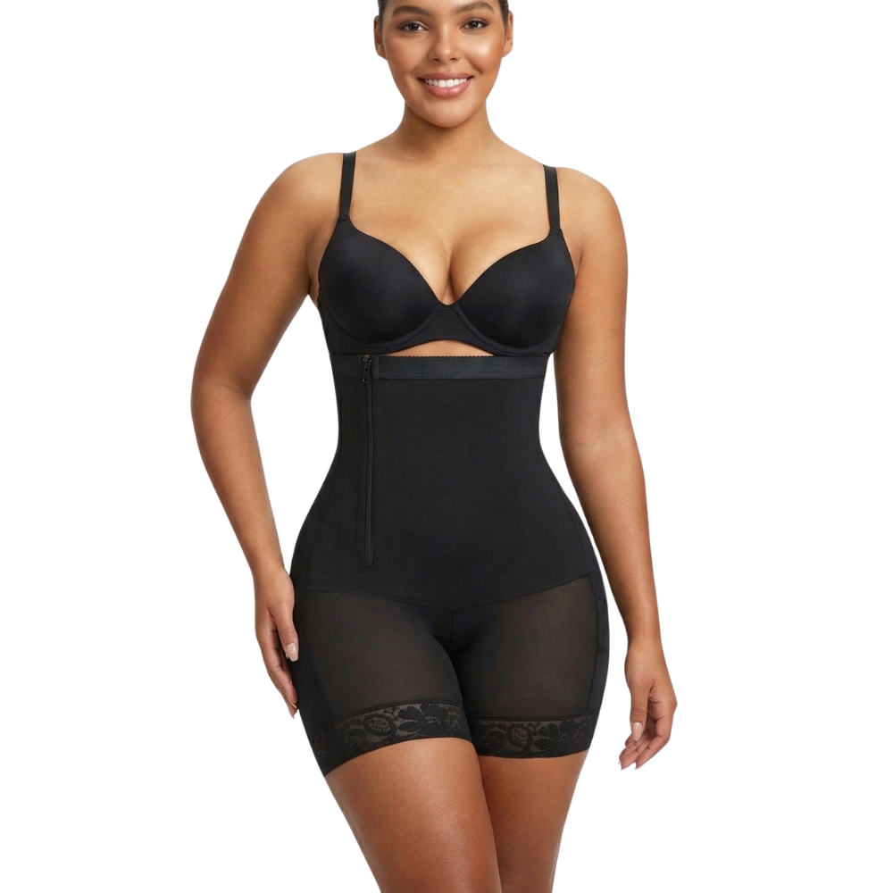 Gaine sculptante haute compression noire effet ventre plat