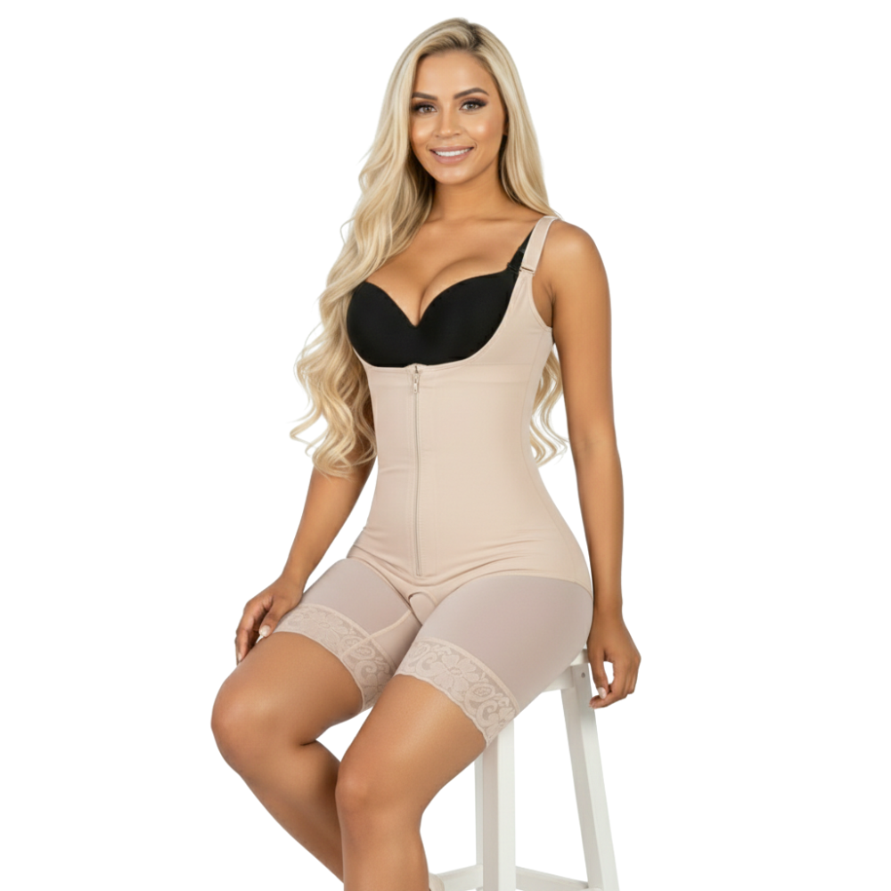 Combinaison intégrale sculptante nude Gabmood pour une silhouette lissée et harmonieuse.