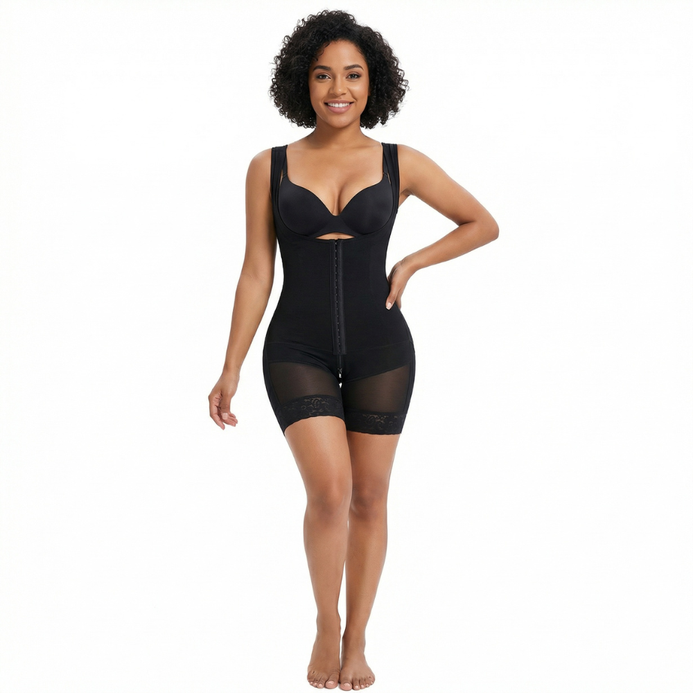 Gaine taille affinée noire pour une silhouette sablier instantanée
