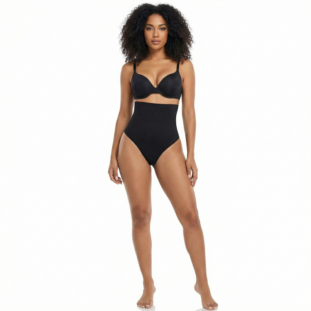 Tanga sculptant noir, maintien soutenu