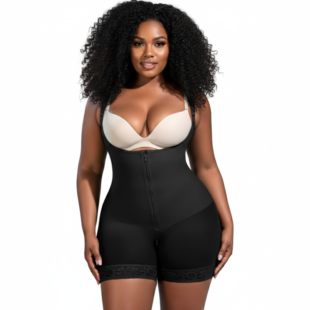 Gaine premium respirante noire avec textile technique micro-perforé