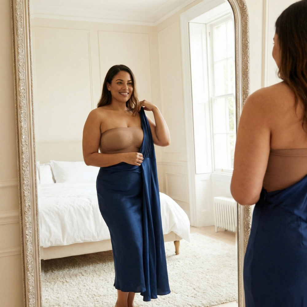 Lingerie sculptante invisible sous robe de soirée