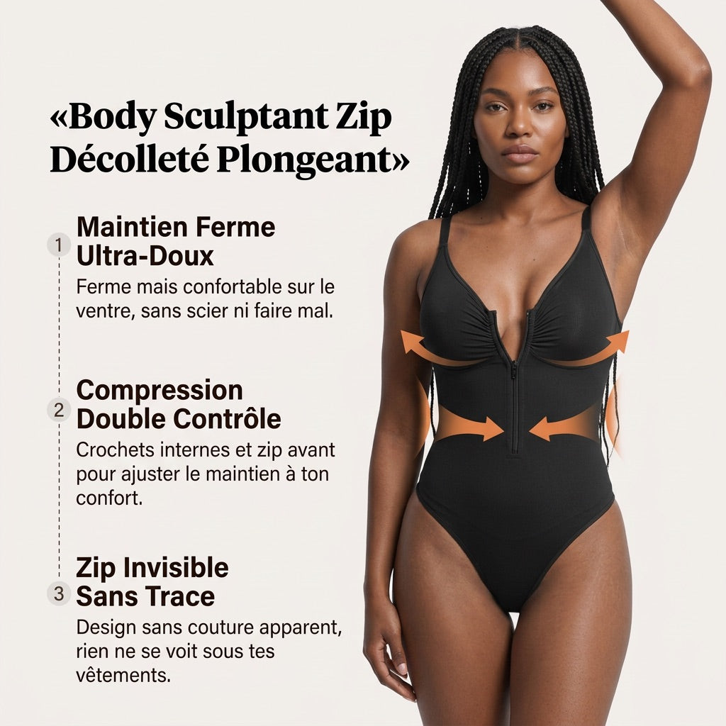Body Sculptant Zippé Gainant