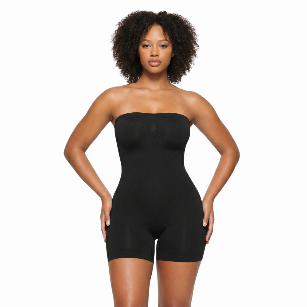 Body gainant shorty noir sans couture pour un ventre plat immédiat