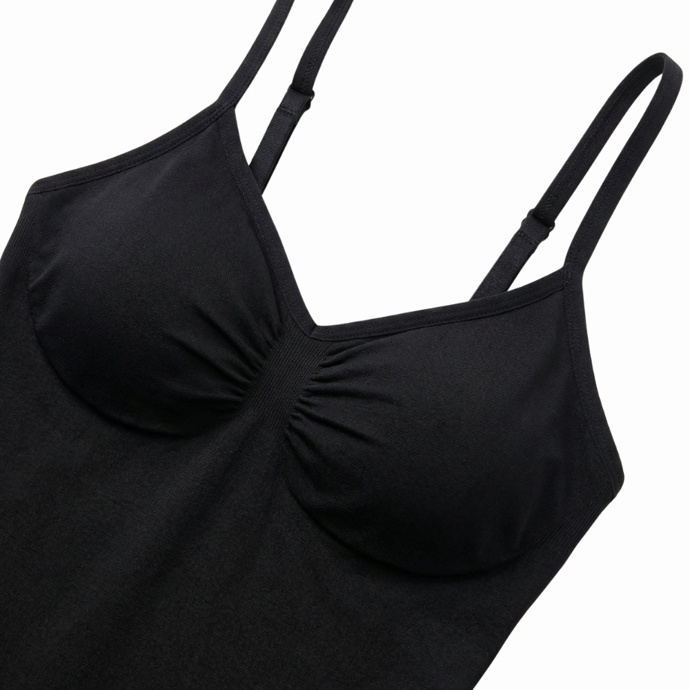 Maintien poitrine naturel et tissu technique pour body dos nu noir Gabmood